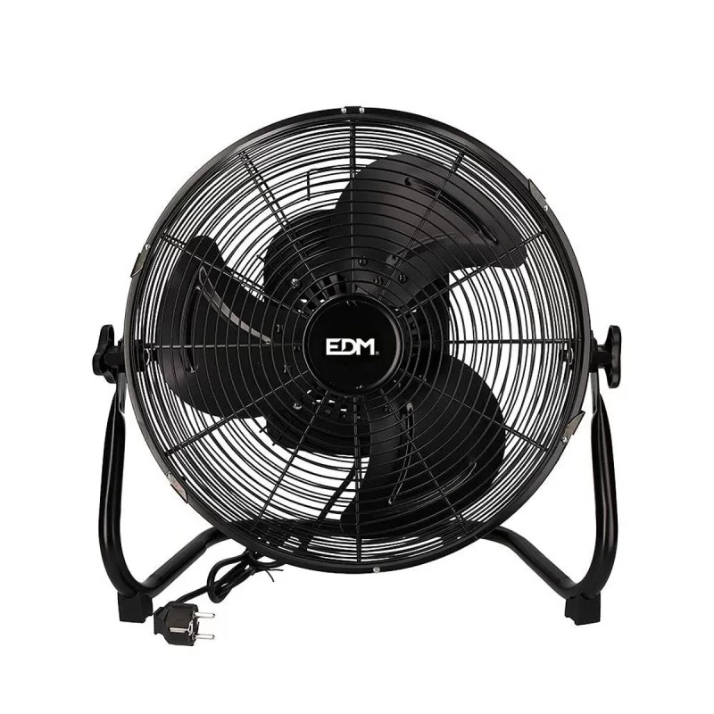 Floor Fan EDM industrial Oscillation Black 60 W Ø 40 x 51,5 cm