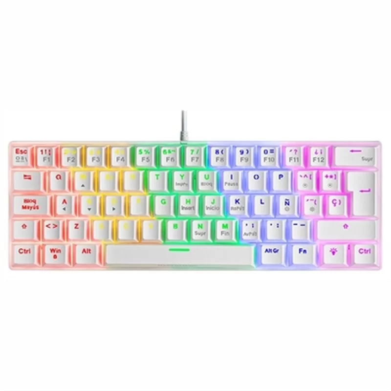 Keyboard Mars Gaming MK60 White Spanish Qwerty