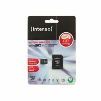 Micro SD Memory Card with Adaptor INTENSO 3413490 64 GB...