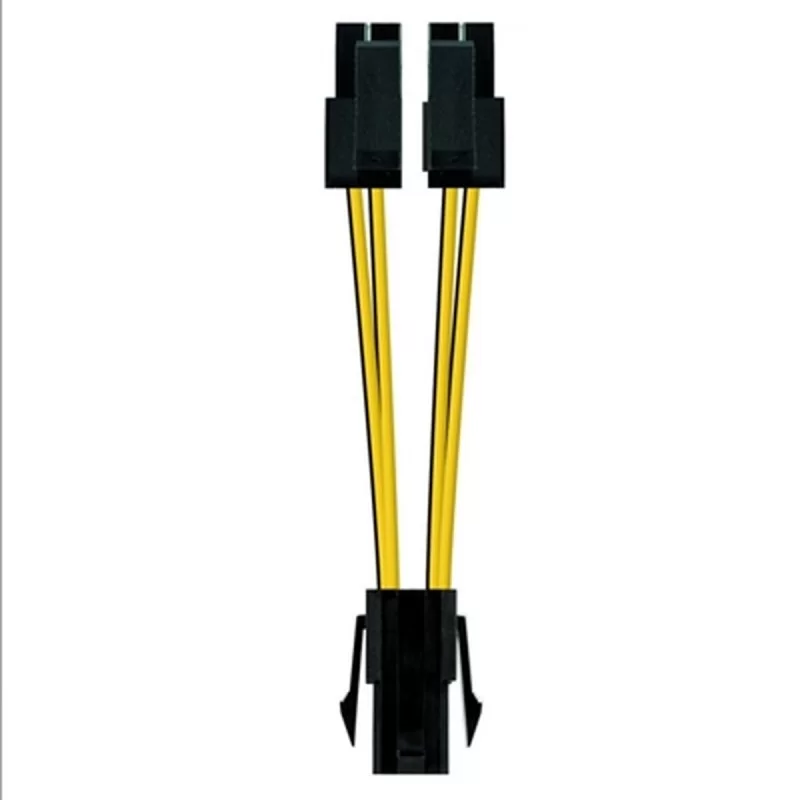 Power Cord NANOCABLE CABLE ALIM. 4PIN/H-4+4PIN/M 15CM Straight