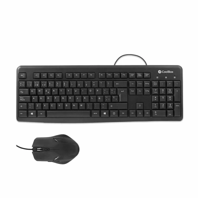 Keyboard and Mouse CoolBox COO-KTR-01U Spanish Qwerty Black