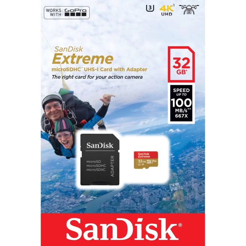 Micro SD Memory Card with Adaptor SanDisk SDSQXAF-032G-GN6AA 32 GB